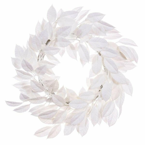 Dare2Decor 24 in. Gardenia Snowy Wreath, White DA3267831